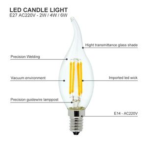 Bombillas LED de Filamento de Alta Calidad con Certificación CE ROHS, C35 A60 G45 G95 E27/B22/E14/E26 220V/110V CRI 80, Ángulo de Haz de 360°, 2W-8W, 2700K-6000K - Product Image 3