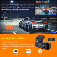 Nueva Caja Negra DVR para Coche 4K WiFi GPS, Cámara de Tablero de Lente Dual Delantera y Trasera, Dashcam 4K para Coche con Lente Dual, WiFi y GPS