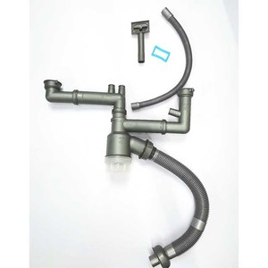 Sifón de fácil instalación <span class=keywords><strong>para</strong></span> lavabo de baño, tubo de cuenco <span class=keywords><strong>doble</strong></span> <span class=keywords><strong>para</strong></span> <span class=keywords><strong>fregadero</strong></span> de cocina, tubo flexible ajustable de distancia - Product Image 1