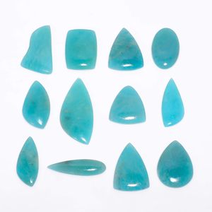 Cabujones de Amazonita Natural, Gemas Sueltas de Diferentes Formas, Pulidas en Azul, para la Elaboración de Joyería - Product Image 2
