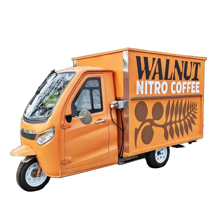 Elektrische Opvouwbare Motor Ape Piaggio Straat Mobiele Driewieler Mini Food Truck Mobiele Koffie Auto Te Koop