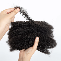 Fournisseur d'usine en gros Extensions de dreadlocks en cheveux humains Remy brésiliens 4C Afro Kinky en vrac, double trame, pour crochet et machine, teintes plus foncées