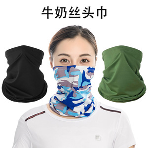 Masque de protection solaire pour le cyclisme UPF50+ à séchage rapide, écharpe de cou, sports de plein air, unisexe, foulard magique en soie glacée - Product Image 4