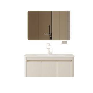 Miroir de salle de bain moderne avec structure en nid d'abeille en aluminium, éclairage LED, rangement latéral créatif, vasque de salle de bain incurvée de petite taille pour <span class=keywords><strong>balcon</strong></span> - Product Image 5