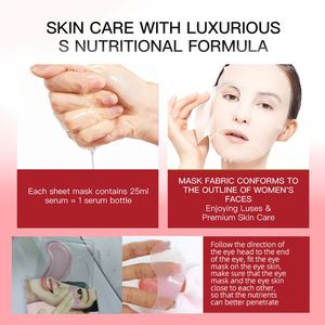 35 masques hydratants pour les yeux Sakura au ginseng rouge, pêche et camomille, raffermissants, anti-rides et apaisants, masque facial en tissu - Product Image 4