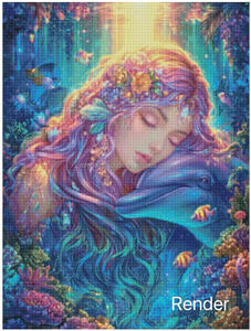Peintures Diamant 5D Personnalisées sur Toile Courte à Poils Courts, Motif Dauphins, Kit de Peinture Diamant Paysage DIY - Product Image 2