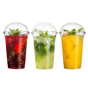 Wholesale Disposable Pet Clear Thick <b>Plastic</b> Coffee <b>Cups</b> with Dome Lids Pet Cold Fruit Juice Ice Cream <b>Cup</b> - Product Image 4