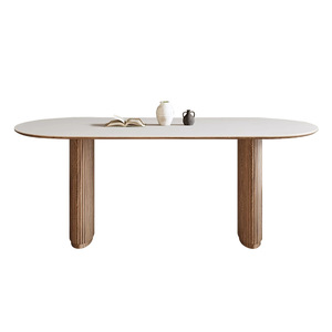 Set di <span class=keywords><strong>tavolo</strong></span> da pranzo in pietra sinterizzata retrò 6 posti mobili <span class=keywords><strong>per</strong></span> sala da pranzo <span class=keywords><strong>rettangolare</strong></span> legno massello legno frassino ovale <span class=keywords><strong>tavolo</strong></span> da pranzo e sedia - Product Image 6