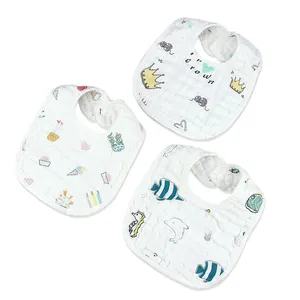 Baberos <span class=keywords><strong>de</strong></span> Bebé Lavables <span class=keywords><strong>de</strong></span> Algodón Puro con Botón a Presión para Alimentación Personalizables al por Mayor - Product Image 1