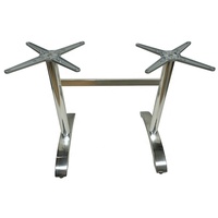 Pied de table double colonne en aluminium moulé avec tige de traction pour table de restaurant – Support de table robuste