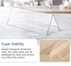 Tùy Chỉnh Nhỏ V-Hình Dạng Tam Giác <span class=keywords><strong>Acrylic</strong></span> Tên Tấm Chủ Hiện Đại Có Thể Tháo Rời Thân Thiện Với Môi Hiển Thị Chủ Thẻ - Product Image 5