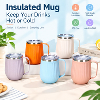 Mug isotherme personnalisé en acier inoxydable à double paroi de 12 oz avec poignée et couvercle, tasse en forme d'œuf pour café, vin, voyage