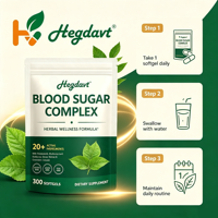 Extracto Herbal Complejo para el Azúcar en Sangre en Cápsulas Blandas, 300 Unidades, Apoyo al Bienestar General, Suplemento Dietético, Marca Privada OEM