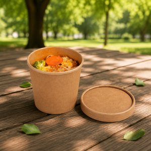 APP Pappteller und -schalen Umweltfreundliche Kraftpapier-Suppenschalen Einweg Wasserdichte Lebensmittelbehälter mit Papierdeckeln für Takeaway - Product Image 3