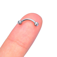 Perhiasan tindik tubuh dari baja tahan karat 316L, anting-anting barbell sepalu kuda berulir dalam, untuk septum, alis, daith, hidung, dan tulang rawan.