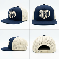 Gorra Vintage de Dos Tonos con Visera Plana, Perforada con Láser, Logotipo Bordado en 3D, Impermeable, de Secado Rápido, con Cierre a Presión