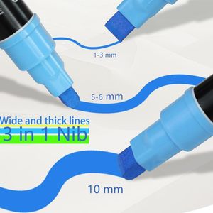 Marqueur acrylique à pointe feutre jumbo 10 couleurs 15 mm pour peinture sur toile et graffiti, marqueurs permanents à peinture acrylique pour affiches - Product Image 4