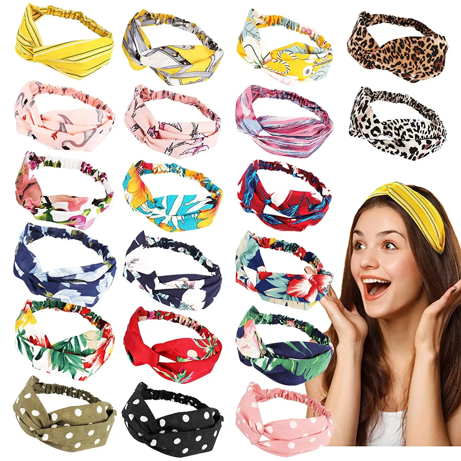 Fashion Headbands Silk Knot Headband Elastic Hair Bands Head Bands Turban Headband Hair Styling Hair Accessories for Women