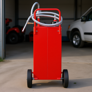 Bidon à essence rouge de 35 gallons avec 4 roues et pompe de transfert manuelle pour voitures, tondeuses à gazon, quads et bateaux - Product Image 2
