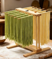 Séchoir à pâtes en bois, support pliable en bois naturel pour sécher les pâtes fraîches faites maison
