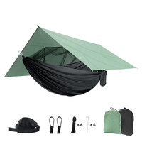 Hamac portable d'extérieur double en nylon parachute avec sangles d'attache aux arbres pour le camping, la randonnée, le trekking et les voyages