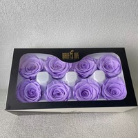 Penjualan Pabrik Bunga Mawar Awet 4-5CM, 8 PCS Bunga Awet Roja, Bunga Plush Tahan Lama, Bahan DIY Luz Roja