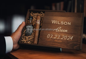 Caja de Madera <span class=keywords><strong>para</strong></span> Cigarros con Tapa Deslizante, Color Marrón Teñido, con Logotipo Grabado con Láser, Precio de Fábrica al por Mayor - Product Image 3