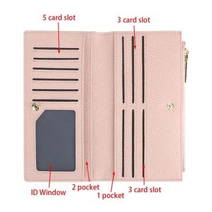 AndoBag Cartera Larga Delgada de Cuero Genuino, Bloqueo RFID, Ranuras para Múltiples Tarjetas, Monedero con Cremallera para Uso Diario 1909 - Product Image 4