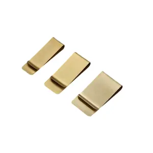 Factory Customized Money Clip Brass Material Metal Gold Color Brush Cash Clip