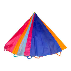 Parachute de jeu arc-en-ciel de haute qualité pour diverses occasions, 10 pieds, avec poignée, pour enfants - Product Image 2