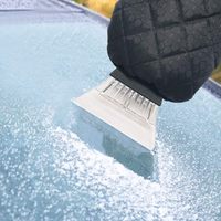 M4 IS-017 Grattoir à glace pour pare-brise de voiture de haute qualité, gant matelassé avec poignée en plastique 18x36cm