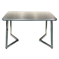 Table de salle à manger rectangulaire en acier inoxydable, style industriel moderne, pour salon de thé et pâtisserie, style célébrité d'Internet