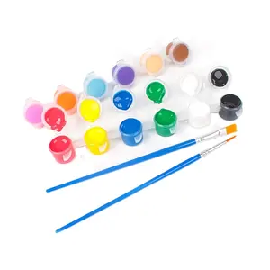 Hoogglans Acrylverf Set 3Ml 12-kleurenset 6-delige Student Kunst Schilderen En Kleuren Gips Pop Verf Strips Kwast