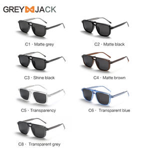 Lunettes de soleil magnétiques Greyjack à clipser, monture TR90, verres TAC, protection UV400, style carré unisexe avec verres interchangeables - Product Image 4