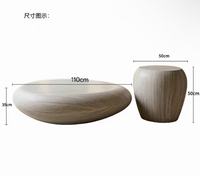 Table basse minimaliste en FRP, forme galet, durable, légère, imperméable, pour salon, couleur neutre