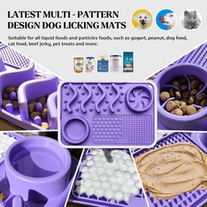 Petdom Food Grade Silicone All In One Nonslip Water Slow Feeder Placemat Anxiety Relief Licking Pad <strong>Dog</strong> Food <strong>Bowl</strong> <strong>Mat</strong> - Product Image 6