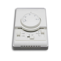Thermostat HVAC non programmable pour ventilo-convecteur, 3 vitesses, AC 230V, ignifuge PC+ABS, pour ventilation industrielle, hôpitaux, hôtels, entrepôts