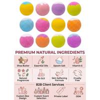 Lot de 12 bombes de bain personnalisables avec logo, parfum pêche, lys et menthe, pour une peau douce et un bain relaxant – Coffret cadeau