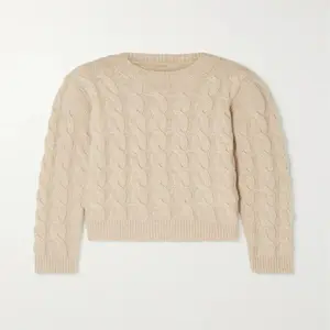 도매 여성 컬러 긴 소매 모직 숙녀 스웨터 니트 공장 가격 Y2K 오픈 글꼴 대형 여성용 스웨터