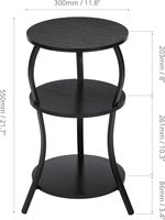 Table d'appoint, petite table d'appoint, table de chevet haute pour salon, chambre, bureau, salle de bain, marron rustique et noir classique