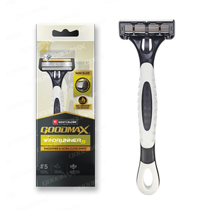 Dao cạo râu dùng một lần GOODMAX có logo tùy chỉnh, dao cạo năm lưỡi, dao cạo dành cho thợ cắt tóc, OEM, dao cạo dành cho nam - Product Image 1