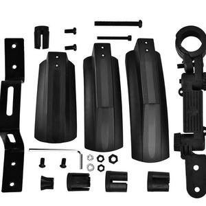 Garde-boue de vélo extra large réglable en plastique pour VTT noir en stock - Product Image 4