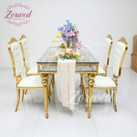 Chaises de trône empilables en métal doré de luxe pour hôtels, décoration de mariages, événements extérieurs et salons – Vente en gros
