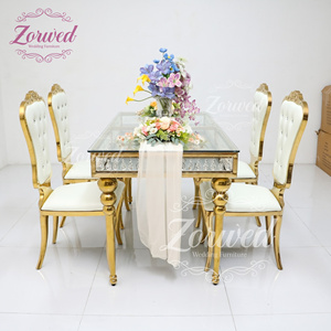 Chaises <span class=keywords><strong>de</strong></span> mariage empilables en métal doré <span class=keywords><strong>de</strong></span> luxe pour événements et fêtes, mobilier d'hôtel commercial, vente en gros 2026 - Product Image 1