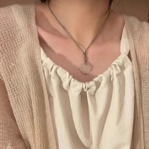 Chinese Style Lotus Chalcedony Necklace White Flower Pendant Green Cord Women's Everyday Wear - Product Image 3