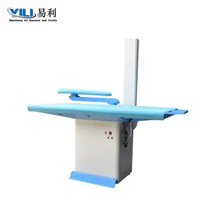 Industrial vacuum ironing table with swing arm