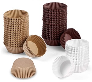 Natural Cupcake Liners Food Grade & Grease-Proof Baking Cups paper Cupcake Wrappers for Weddings, Birthdays