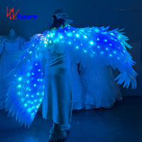 Ailes d'ange en plumes LED pour spectacle sur scène, Halloween, carnaval, mariage, fête, cosplay, événement, accessoires de décoration pour photomaton