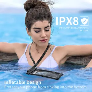 Özel Logo IPX8 yüzmek evrensel PVC yüzen su geçirmez cep cep telefonu kılıfı çanta kılıfı için iPhone 13 Pro Max