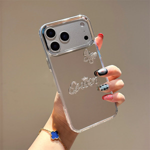Cover per Cellulare con Design a Farfalla Diamantata e Specchio per iPhone 17 Pro Max 16E 16 15 14 - Product Image 2